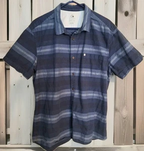 Quiksilver Men's XL Modern Fit Blue Striped Button Up Shirt - Picture 1 of 2