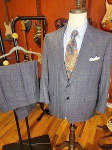 Fensterscheibenanzug 44 S Maßanfertigung Tom James Wolle Grau - Bild 1 von 18