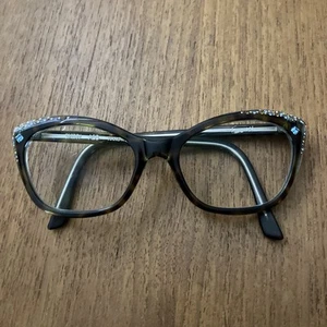 Francis Klein Shiny A53 50-38-20 Frames Cateye Jeweled Tortoise Eyeglasses $650 - Picture 1 of 7