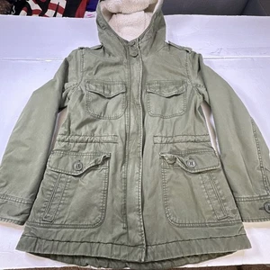 Chaqueta con capucha para mujer American Eagle verde militar talla M - Imagen 1 de 19