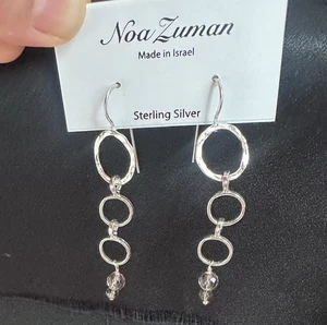 Noa Zumba Sterling Silber Ohrringe / gehämmerte Kreise leicht - Bild 1 von 2