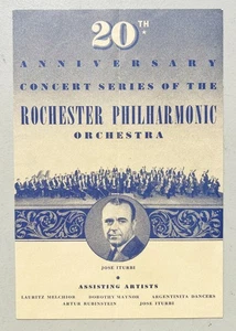 20th Anniversary Concert Rochester Philhamonic w/ Jose Iturbi Playbill - Picture 1 of 3
