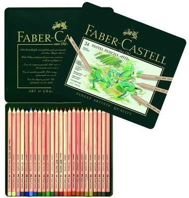 Juego de lápices pastel Faber Castell Pitt colores surtidos 24 caja de hojalata para artistas Foto 1 de 4