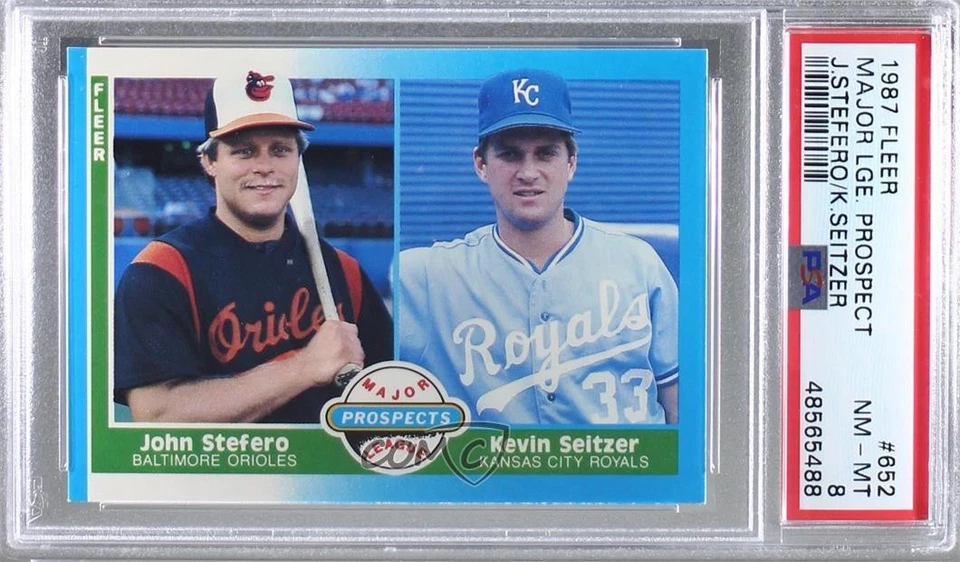 1987 Fleer John Stefero Kevin Seitzer #652 PSA 8 Rookie RC - Image 1 of 2
