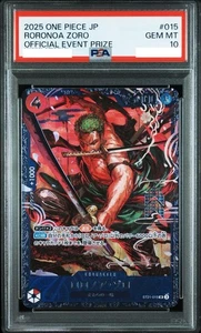 PSA 10 Zoro ST21-015 Flagship Battle 2025 Top 8 Prize ONE PIECE Card JPN GEM MT - Picture 1 of 2
