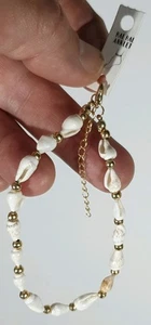 Adjustable Anklet Foot Chain Ankle Bracelet Gold Colour Imitation Shell HAL HAL` - Picture 1 of 8