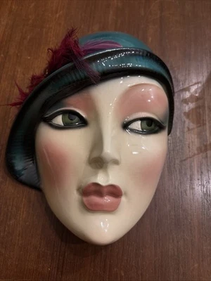 Clay Art Art Deco Women Ceramic Wall Ornament  SF-USA Vintage 1980s - Image 1 of 4