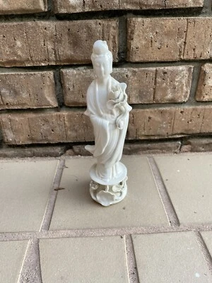 古董 PORCELAIN BLANC DE CHINE 中国 KUAN YIN FIGURINE 中国 — 第 1/4 张图片
