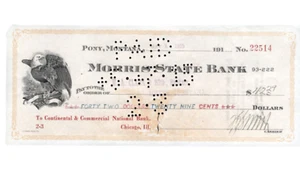 Pony Montana Bank Check Antique Original Stamped Dated Written On 1910s Old - Picture 1 of 1