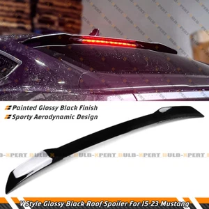 For 2015-2023 Ford Mustang S550 V Style Gloss Black Rear Window Roof Top Spoiler - Picture 1 of 8