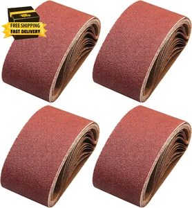 4X24 Sanding Belts for Belt Sander 4 X 24,5 Each of 40 80 120 240 Grits Aluminu - Picture 1 of 6