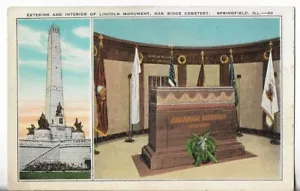 VTG Postcard - Exterior & Interior of Lincoln Monument - Springfield, Illinois - Picture 1 of 2