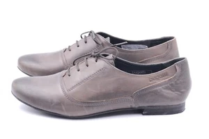 BUGATTI Damen Halbschuhe Schnürschuhe EUR 39 UK 6 Grau Echt Leder Kaum getragen - Bild 1 von 7