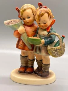 Goebel Hummel Figurine Going to Grandmas 52/0 TM5 Boy & Girl w/ Basket &Flowers - Picture 1 of 8