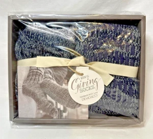 Calcetines Demdaco Para Hombre Azul Marino Hechos a Mano Hasta la Pantorrilla Zapatilla Papá Inspirador - Imagen 1 de 5