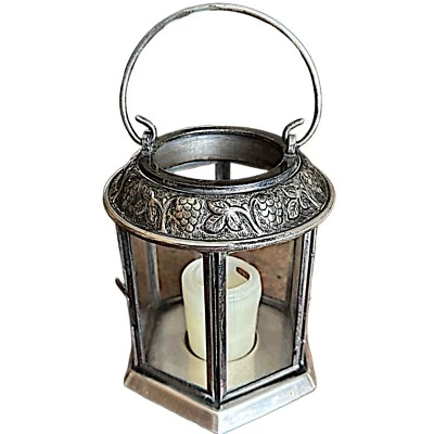 "Vela votiva de luz de té y peltre hexagonal POTTERY BARN de 5,5""" Foto 1 de 4