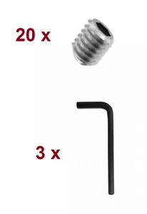 20x 6-32 x 3/16" Grub Screws Allen Socket Set Screw St.Steel & 3 Hex Tool A. Key - Picture 1 of 1
