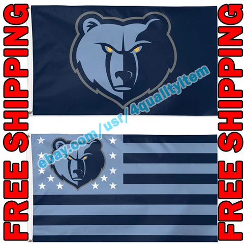 Deluxe Memphis Grizzlies Logo USA Stars Stripes Flag Banner 3x5 ft NBA Fan 2021 Cover
