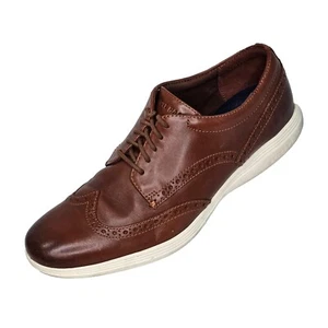 Cole Haan Grand OS Casual Shoes Mens 10.5 M Brown Leather Wingtip Oxford C29414 - Picture 1 of 13