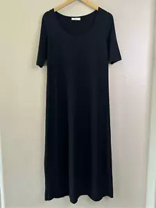 Bryn Walker Maxi Abito Donna XS Nero Elasticizzato Mezza Manica Semplice Lagenlook - Foto 1 di 11