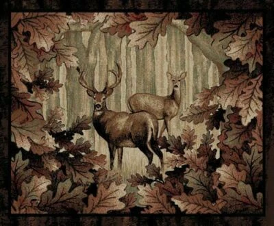 Alfombra 8x10 (7'10" x 9'10") Lodge Cabin Deer Buck Forest **ENVÍO GRATUITO** Foto 1 de 2