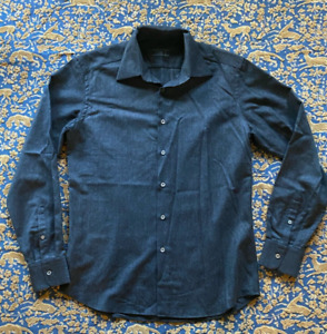 Prada Men’s Shirt, Sz 15.5/39, 100% Virgin Wool, Italy Charcoal Gray