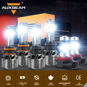 AUXBEAM Canbus 9005 9006 H11 LED Headlight Hi-Lo Beam Fog Lights White 6500K F18 - Bild 1 von 12