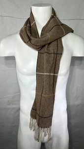 Bufanda grande tejida premium a cuadros de lana Cecchi e Cecchi 62"x 11" hecha en Italia - Imagen 1 de 6