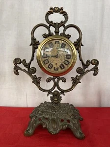Bronze Tischwecker Uhr PETER alt 28 cm - Bild 1 von 7