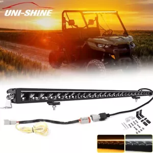 For 2016-24 Can Am Defender HD5/HD8/HD10 52" LED Light Bar White Amber DRL+Wire - Picture 1 of 12