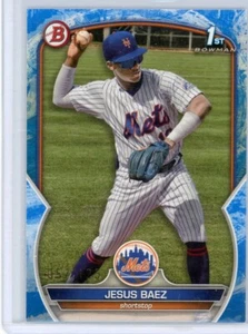 2023 Bowman Jesus Baez Blue Pattern Paper 57/125 Mets - Picture 1 of 2