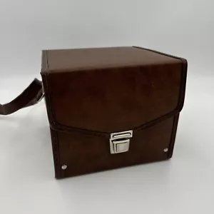 Vintage Folding Hard Case For Polaroid Land Cameras w/ Strap - Brown - Picture 1 of 20