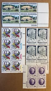 4 BLOCKS of US STAMPS Robert Frost, Zip Codes, Rural America, Eliz. Blackwell - Imagen 1 de 5