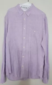 Mens 7 For All Mankind Purple Linen Button Down Dress Shirt sz L Long Sleeve - Picture 1 of 9