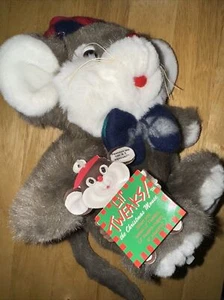 Vintage 1987 Commonwealth Lil' Tweaks The Christmas Mouse 9" Plush Stuffed Toy - Picture 1 of 10