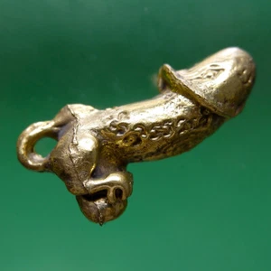 Messing Glücksbringer Liebe Thai Amulett Talisman Magie Penis PALAD KHIK Reichtum Heilig - Bild 1 von 11