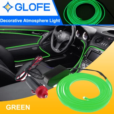 Green LED Cold Light Interior Lamp Tape Glow EL Wire Strip Rope Tube Party Decor - Image 1 of 4