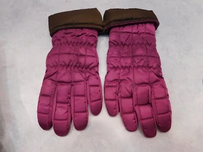 *GRAN DAMAS VINO POLIÉSTER CON RIBETE MARRÓN GUANTES DE INVIERNO TALLA GRANDE Foto 1 de 4