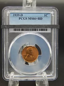 1939-D PCGS MS66+ RD centavo trasero de trigo rojo #bt-40 - Imagen 1 de 4