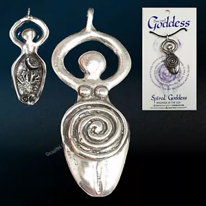 AMULET "SPIRAL GODDESS" Feminine Power Healing Double Sided Cord&Card Jewelry - Picture 1 of 6