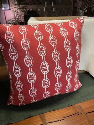 Funda de almohada de lino hecha a mano cadenas náuticas  Foto 1 de 2