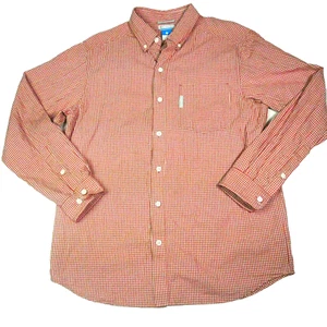 Columbia Men's Size M Long Sleeve Button Up Shirt Red White Plaid Check - Picture 1 of 11