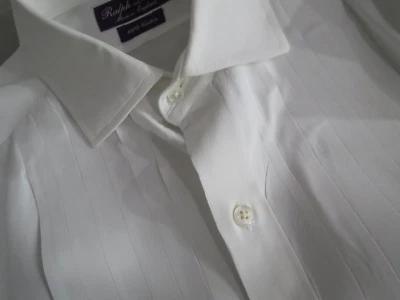 Ralph Lauren purple label England French cuff white Tuxedo dress shirt 16 1/2 35 - Image 1 of 4