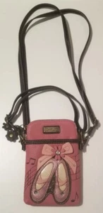 Chala Crossbody Cell Phone Purse Pink Ballerina Slipper With Adjustable Straps - Picture 1 of 13