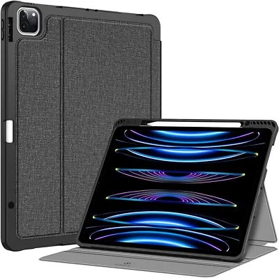  Case for iPad Pro 12.9-inch 6th Gen 2022 Soft TPU Back Cover with Pencil Holder - Image 1 of 4