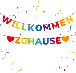 Willkommen Zuhause Deko Girlande Herzlich Hohe Sichtbarkeit Lange Lebensdauer ✅ - Bild 1 von 12