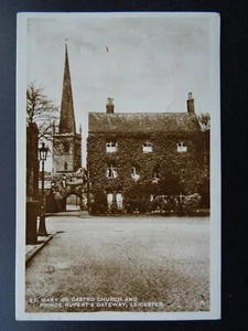 Postal Leicester PRINCE RUPERTS GATEWAY & ST. MARY DE CASTRO IGLESIA c1920 RP - Imagen 1 de 2