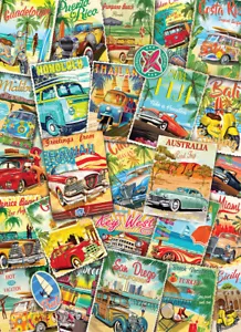 Eurographics Vintage Travel Collage 1000 Piece Jigsaw Puzzle - Picture 1 of 2