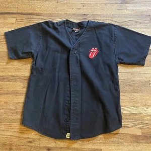Rare Vintage 90s Rolling Stones Brockum Black Baseball T-Shirt L Voodoo Lounge - Picture 1 of 5