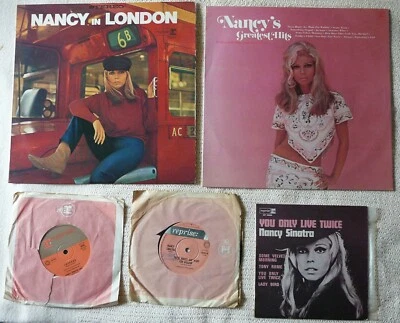 NANCY SINATRA con discos de vinilo Lee Hazelwood 2 x 12” LPs y 3 x 7” 45s Foto 1 de 4